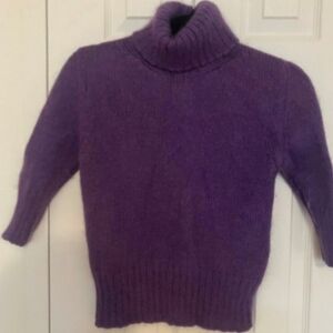 Dolce & Gabbana Purple Angora Turtleneck Sweater
